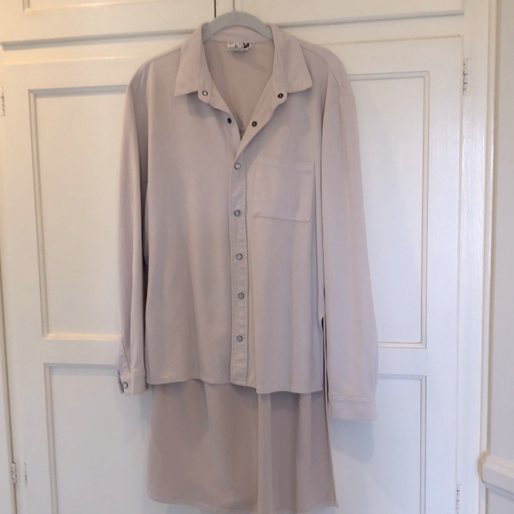 Tan button up shirt, S